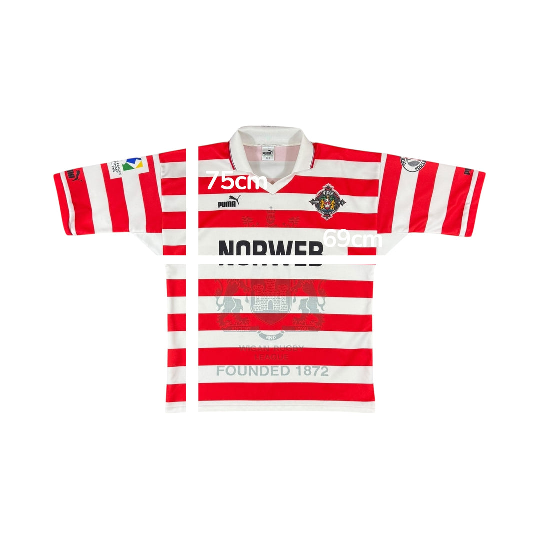1995-96 Wigan Warriors Puma Rugby Home Shirt - 10/10 - (L)