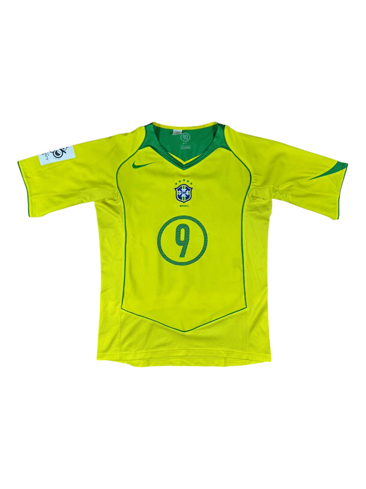 2004/05 Brazil Nike T90 Home Football Shirt #9 RONALDO - 7/10 - (S)