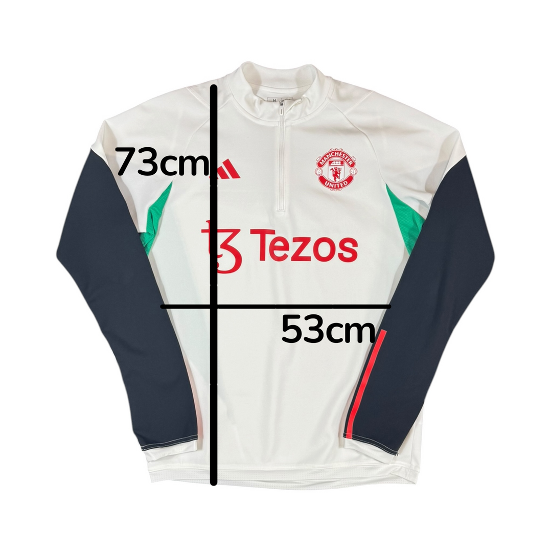 2023-24 Manchester United 1/4 Zip Training Shirt - 9/10 - (M)