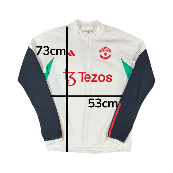 2023-24 Manchester United 1/4 Zip Training Shirt - 9/10 - (M)