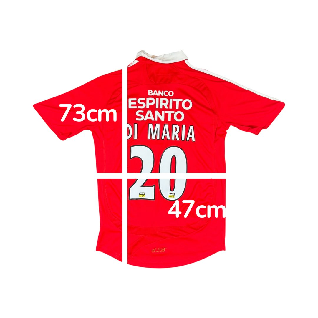 2007-08 Benfica Adidas Home Shirt DI MARIA #20 - 7/10 - (S)
