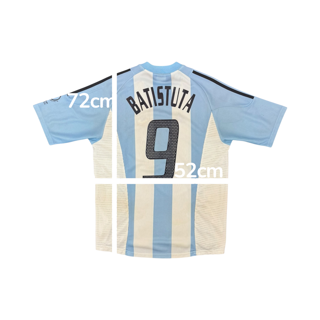 2002-04 Argentina Adidas Home Shirt BATISTUTA #9 - 8/10 - (L)