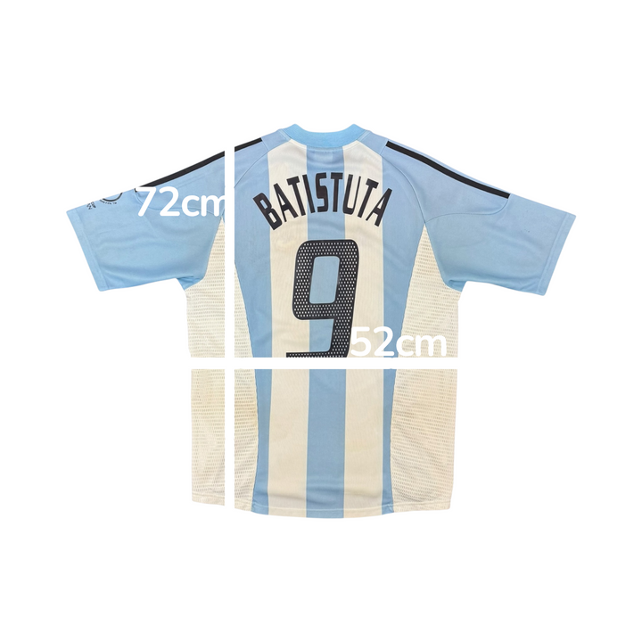 2002-04 Argentina Adidas Home Shirt BATISTUTA #9 - 8/10 - (L)