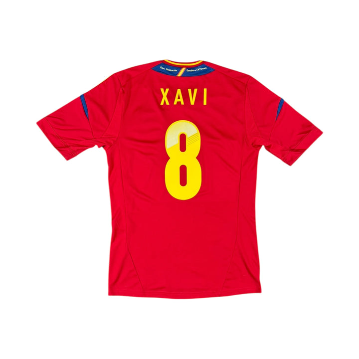 2011-12 Spain Adidas Home Shirt Euro Final Match Detail #8 XAVI - 9/10 - (S)