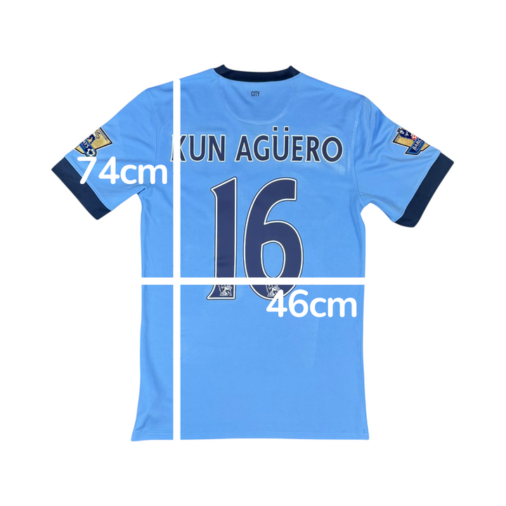 2014-15 Manchester City Nike Home Shirt KUN AGUERO #16 - 9/10 - (S)