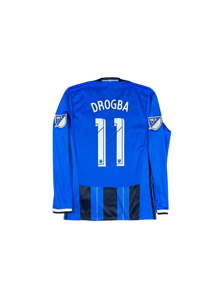 2017-18 Impact Montreal Adidas 25 Year Anniversary Longsleeve Home Player Authentic Shirt #11 DROGBA - 8/10 - (M)