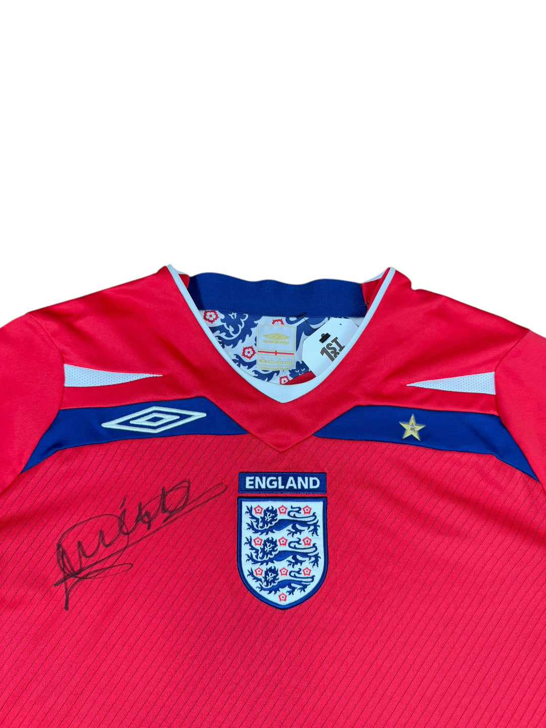 2008/09 England Umbro Football Shirt Signed Sol Campbell - 9/10 - (M)