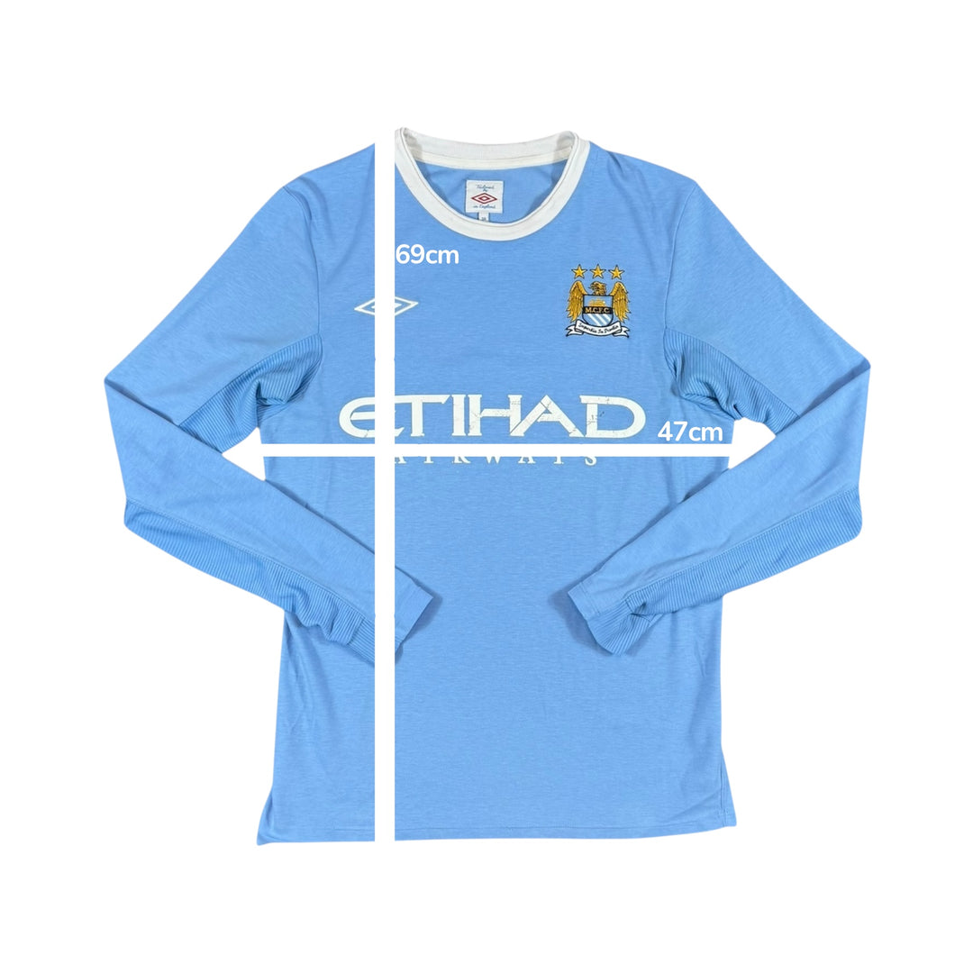 2009-10 Manchester City Umbro Home Longsleeve Shirt - 7/10 - (S)
