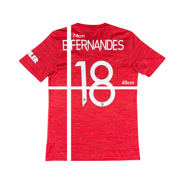 2020-21 Manchester United Adidas Home Shirt #18 B. FERNANDES - 9/10 - (M)