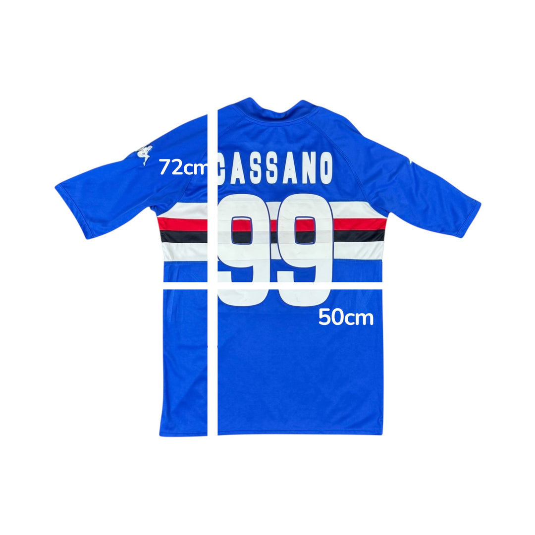 2009-10 Sampdoria Kappa Home Shirt #99 CASSANO - 9/10 - (M)