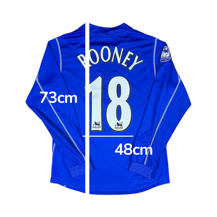 2002-03 Everton Home L/S Shirt ROONEY #18 - 8/10 - (L)