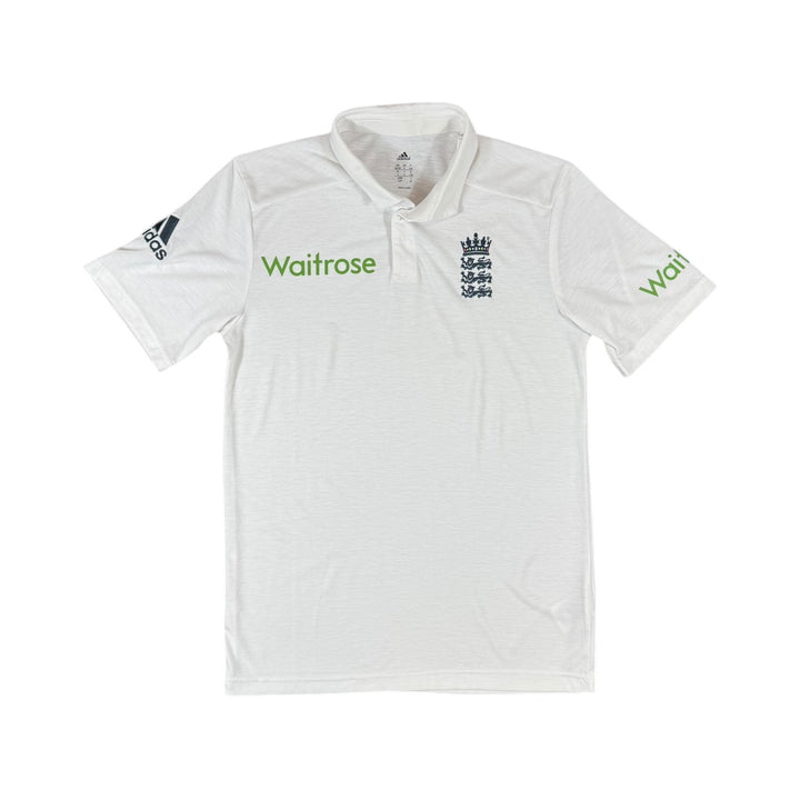 2014-16 England Cricket Adidas Test Shirt - 9/10 - (S)