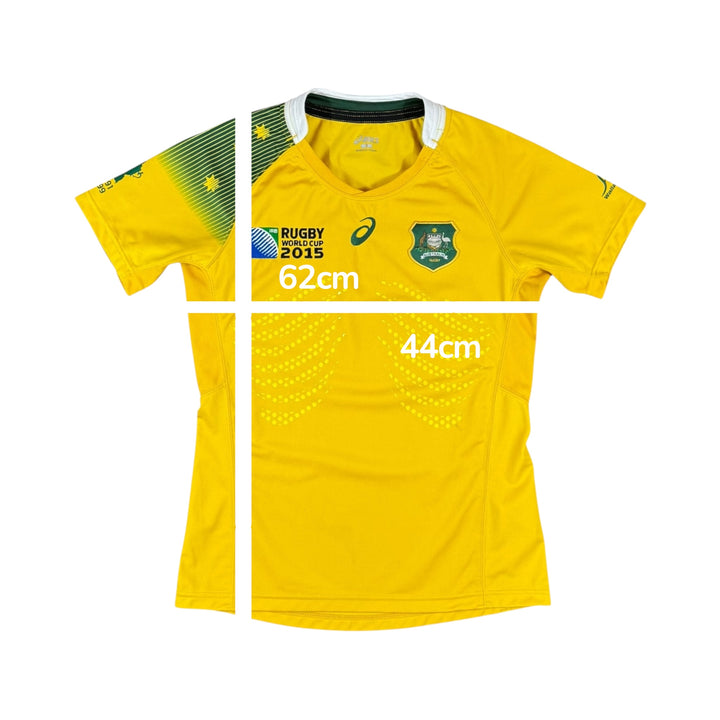 2015 Australia Wallabies Asics Home Rugby Shirt - 8/10 - (S)