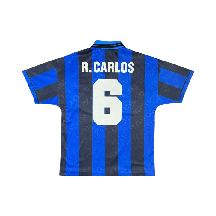 1995-96 Inter Milan Home Shirt R. CARLOS #6 - 9/10 - (M)