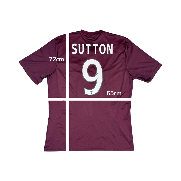 2012-13 Hearts Adidas Home Shirt #9 SUTTON - 8/10 - (L)