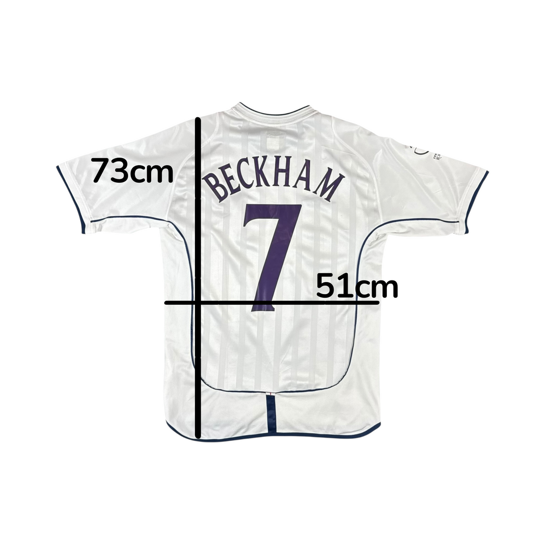 2001-03 England Umbro Home Shirt BECKHAM #7 - 8/10 - (M)