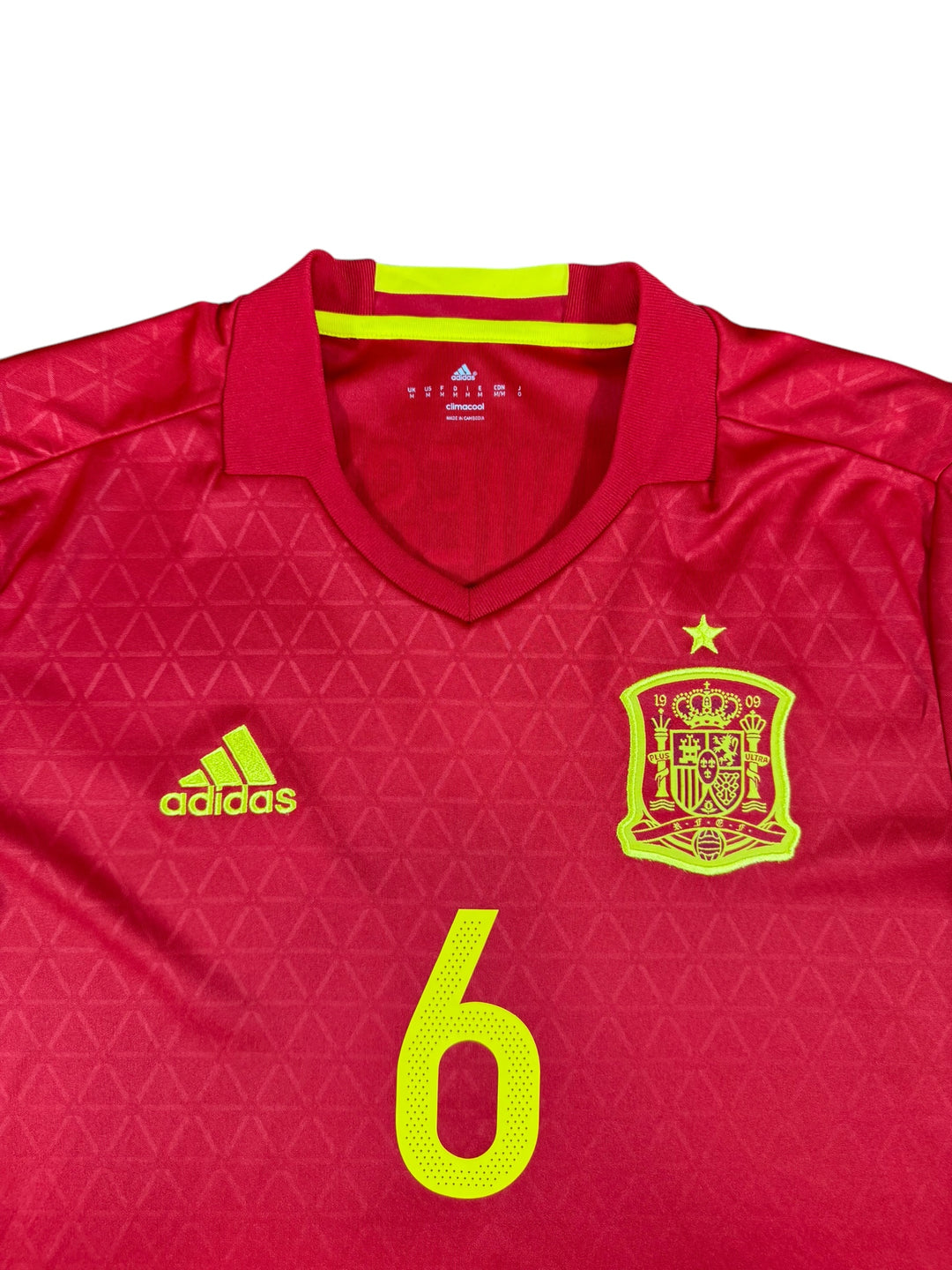 2016/17 Spain Adidas Football Shirt #6 Iniesta - 9/10 - (M)