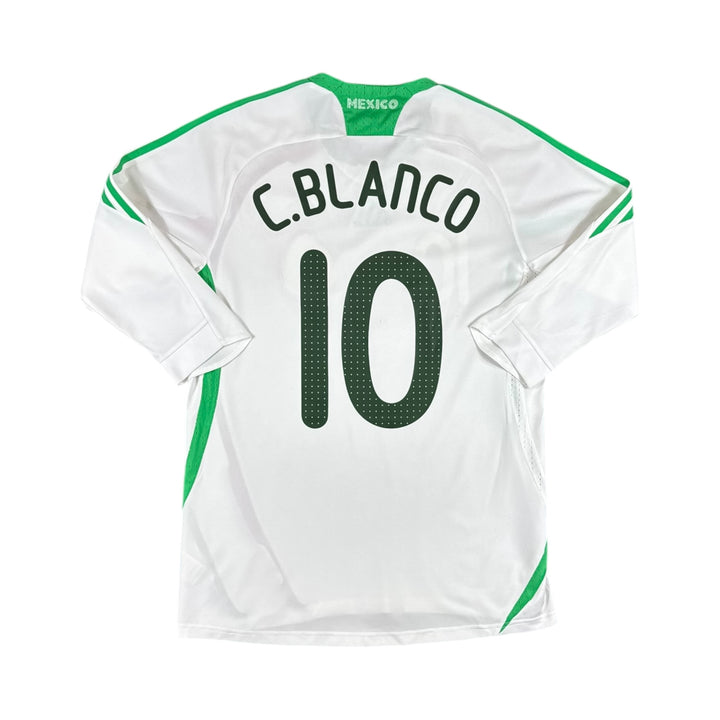 2008-09 Mexico Adidas Away 1/3 Sleeve Shirt #10 C. BLANCO - 9/10 - (M)