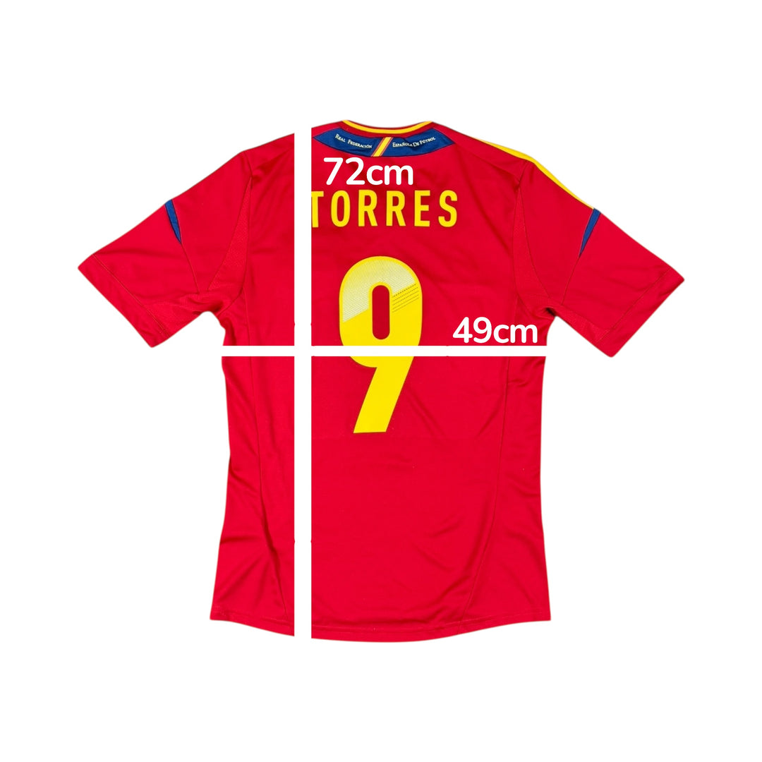 2011-12 Spain Adidas Home Shirt Euro Final Match Detail #9 TORRES - 9/10 - (S)