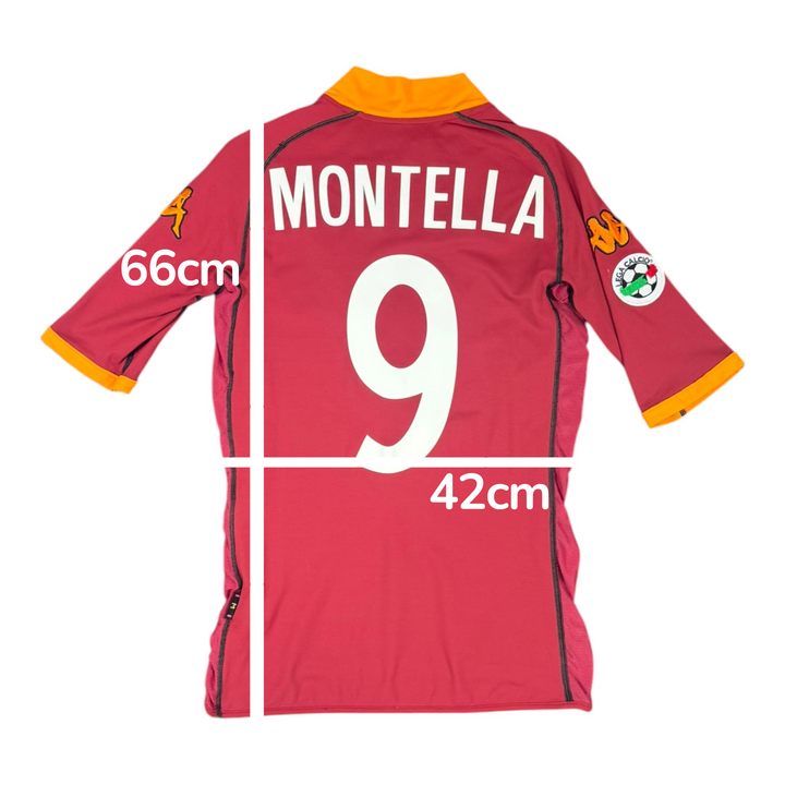 2002-03 Roma Home Shirt MONTELLA #9 - 7/10 - (M)