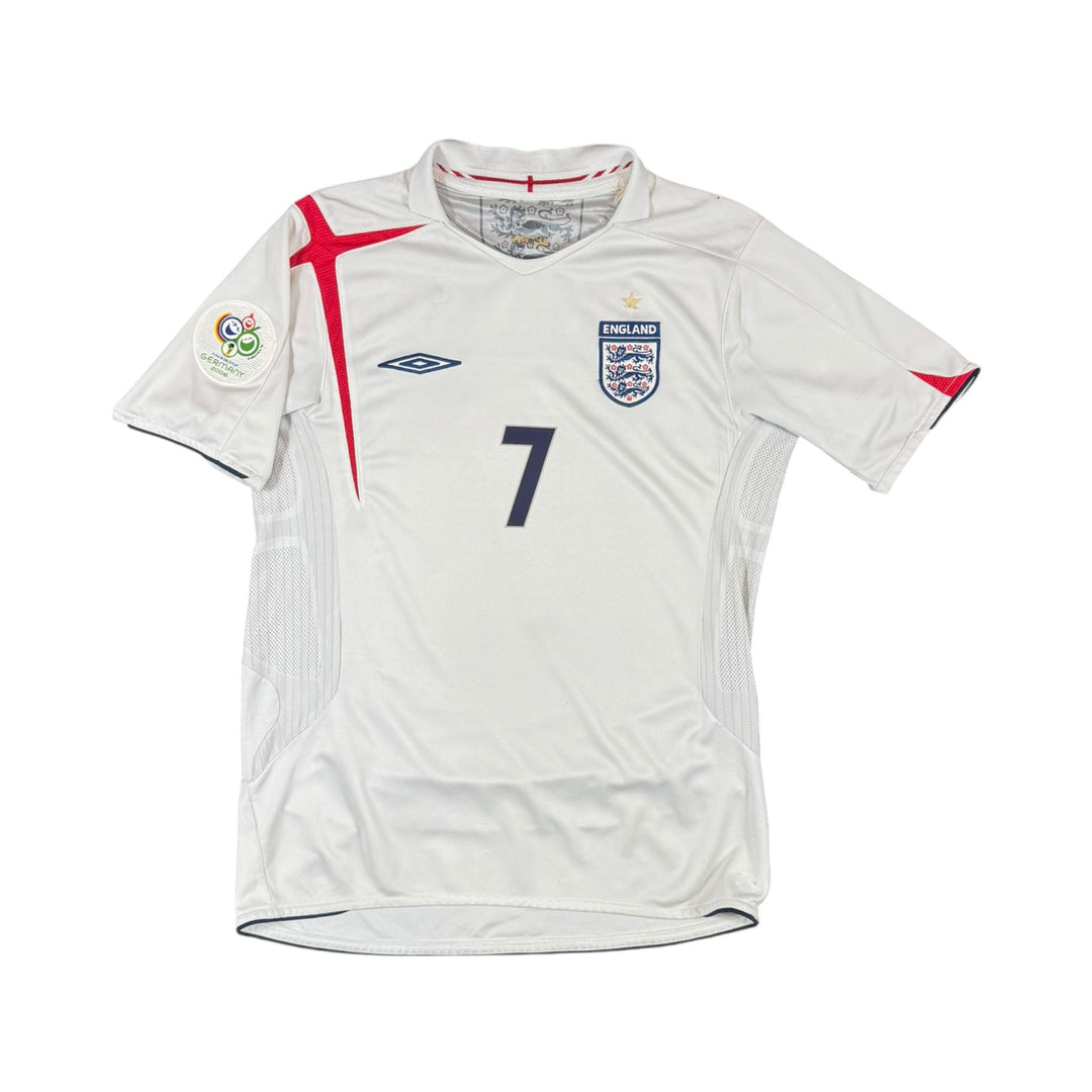 2005-06 England Umbro Home Shirt BECKHAM #7 - 7/10 - (M)
