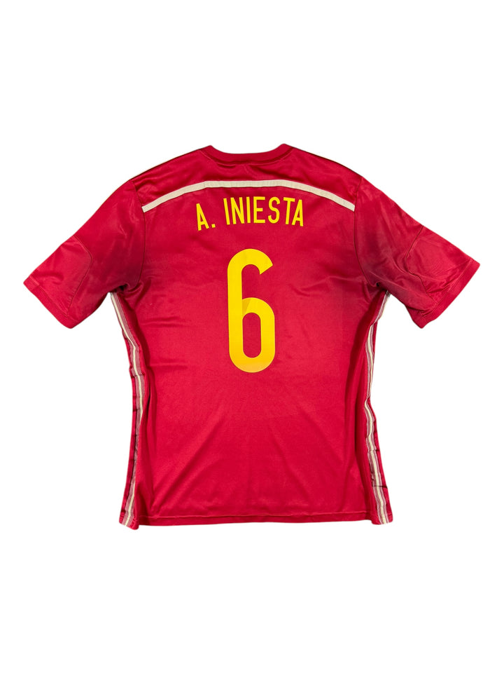 2014/15 Spain Adidas Home Football Shirt #6 Iniesta - 5/10 - (L)