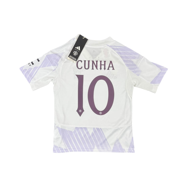 2025-26 Manchester United Away Shirt CUNHA #10 Brand New (7-8 Years)