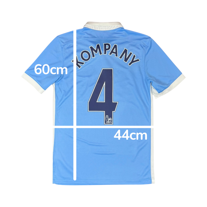 2015-16 Manchester City Nike Home Shirt KOMPANY #4 - 9/10 - (S)
