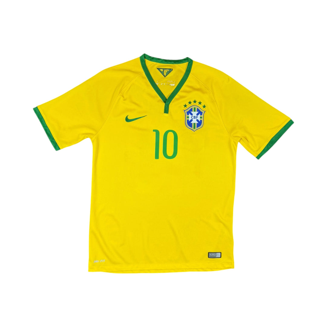 2014-15 Brazil Nike Home Shirt NEYMAR JR #10 - 8/10 - (M)