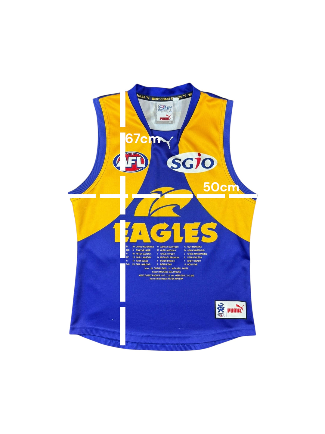 2012 West Coast Eagles Puma 1992 20th Anniversary Premiership Jersey - 7/10 - (M)