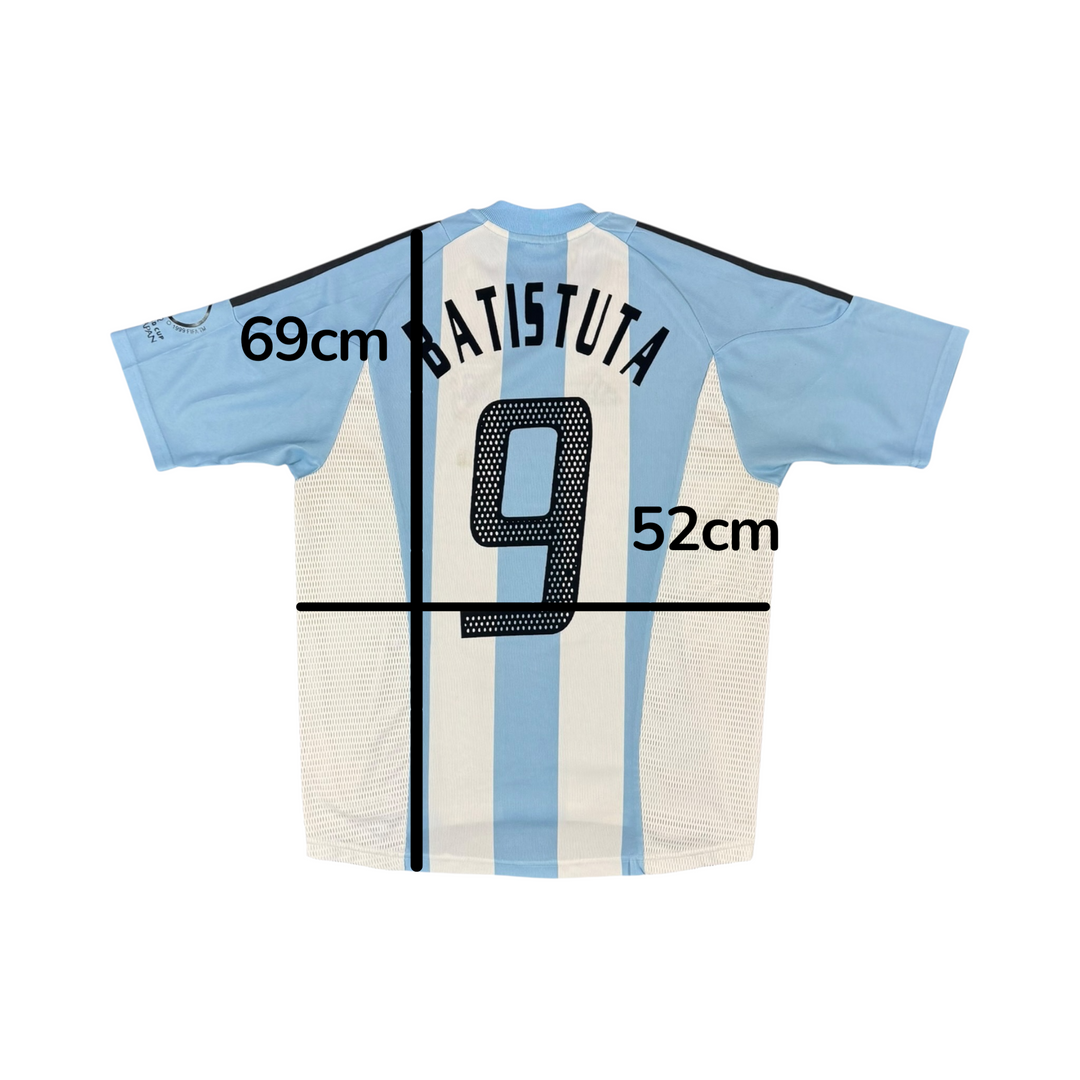 2002-04 Argentina Adidas Home Shirt BATISTUTA #9 - 8/10 -(M)
