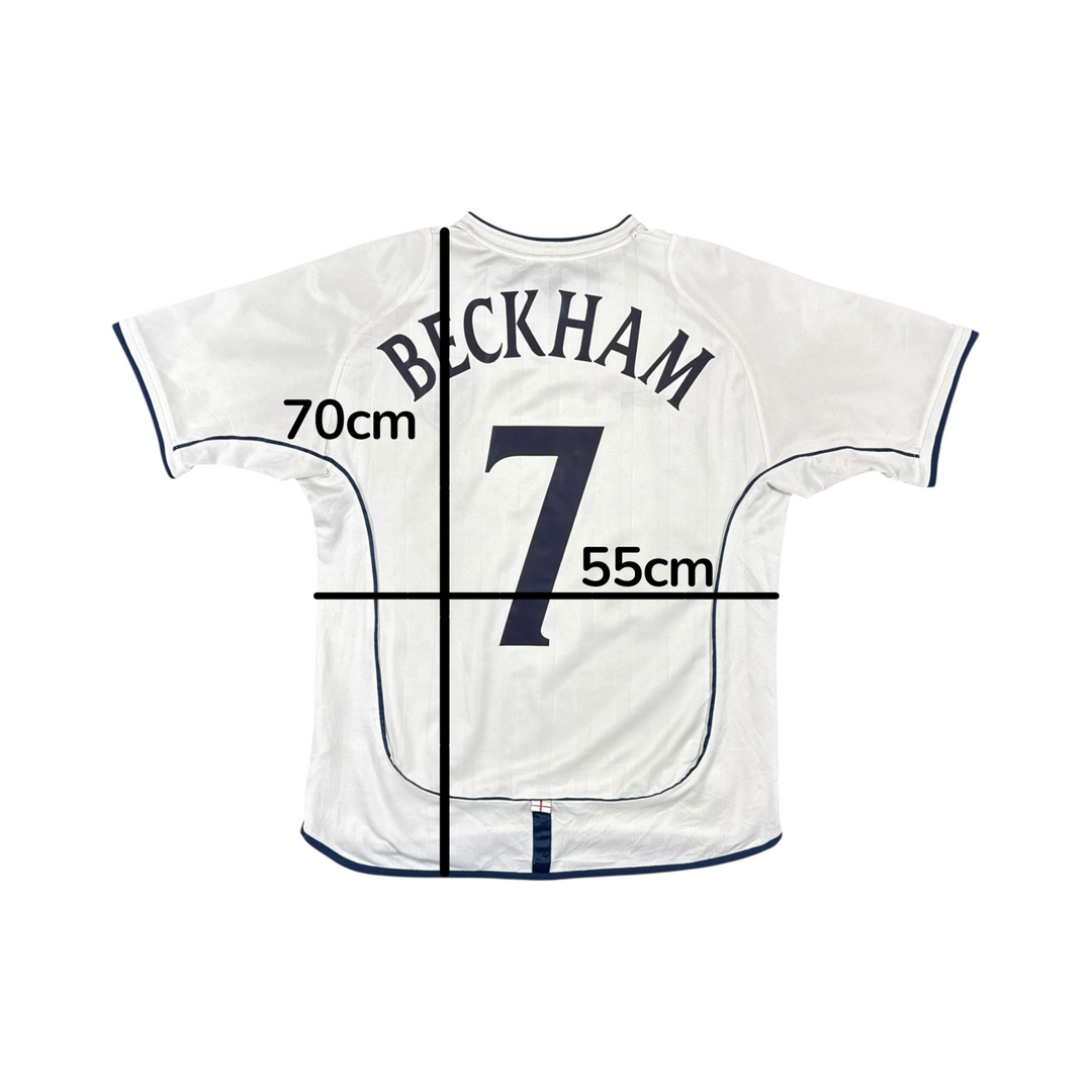 2001-03 England Umbro Home Shirt BECKHAM #7 - 8/10 - (M)