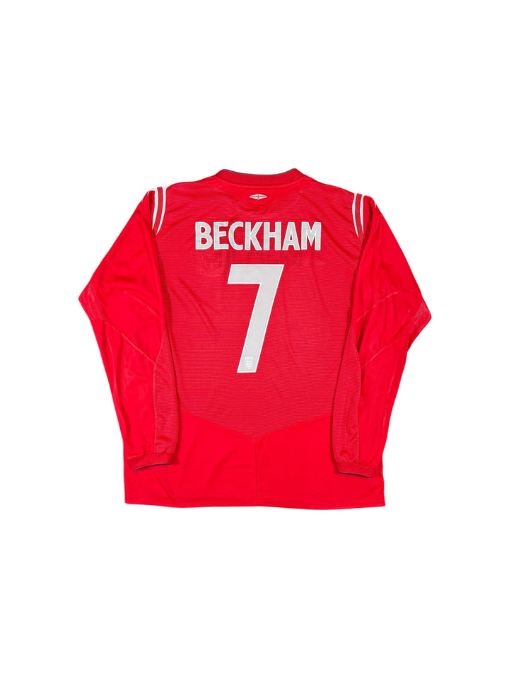 2004/06 England Umbro Away Long sleeve Shirt #7 BECKHAM - 8/10 - (XL)