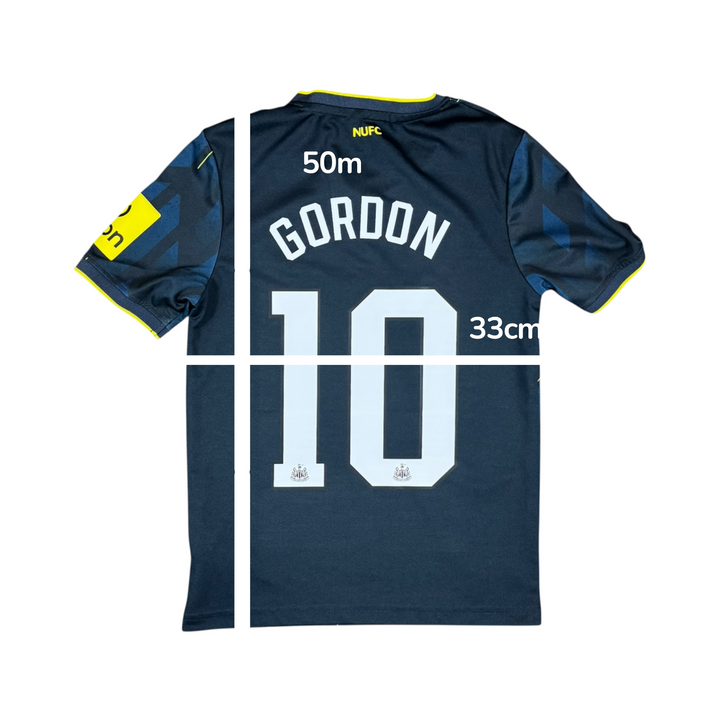 2023-24 Newcastle Third Shirt #10 GORDON - 10/10 - (6-7 Years)