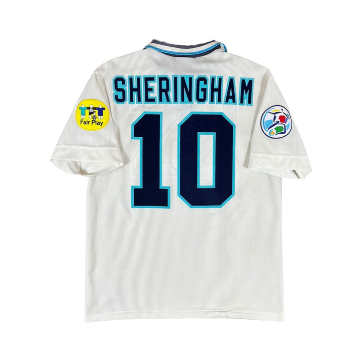 1995-97 England Umbro Home Shirt #10 SHERRINGHAM - 9/10 - (M)