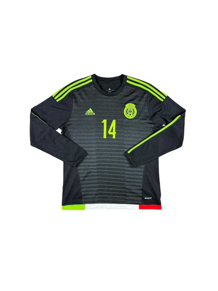 2015 Mexico Adidas Home Shirt Longsleeve #14 CHICHARITO - 10/10 - (L)