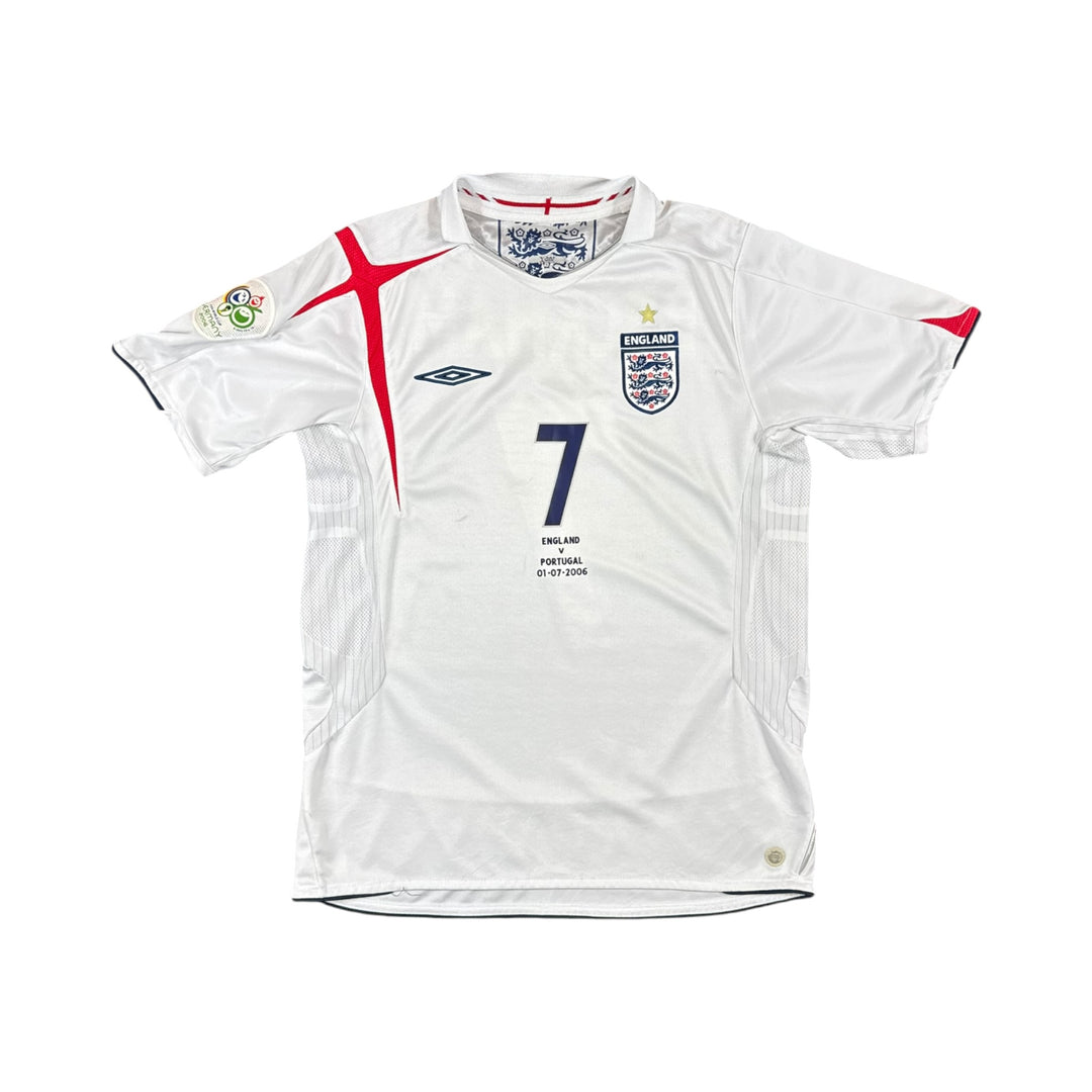 2005-07 England Umbro Home Shirt BECKHAM #7 - 8/10 - (M)
