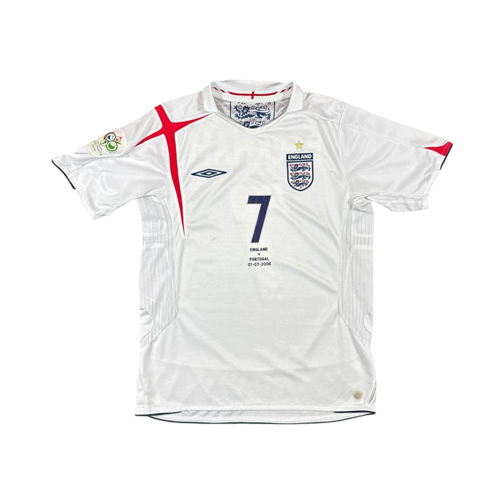 2005-07 England Umbro Home Shirt BECKHAM #7 - 8/10 - (M)