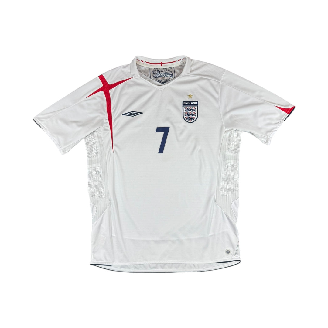 2005-07 England Umbro Home Shirt #7 BECKHAM - 9/10 - (XL)