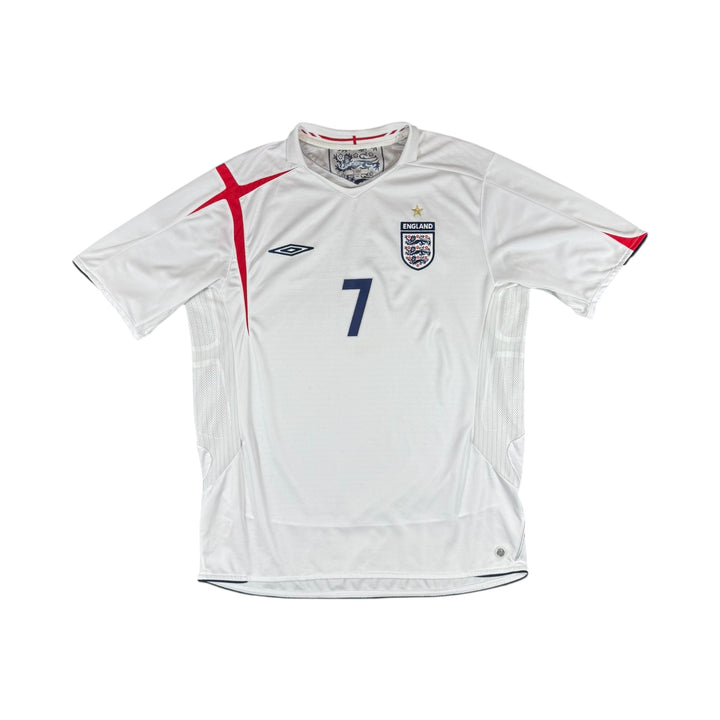 2005-07 England Umbro Home Shirt #7 BECKHAM - 9/10 - (XL)