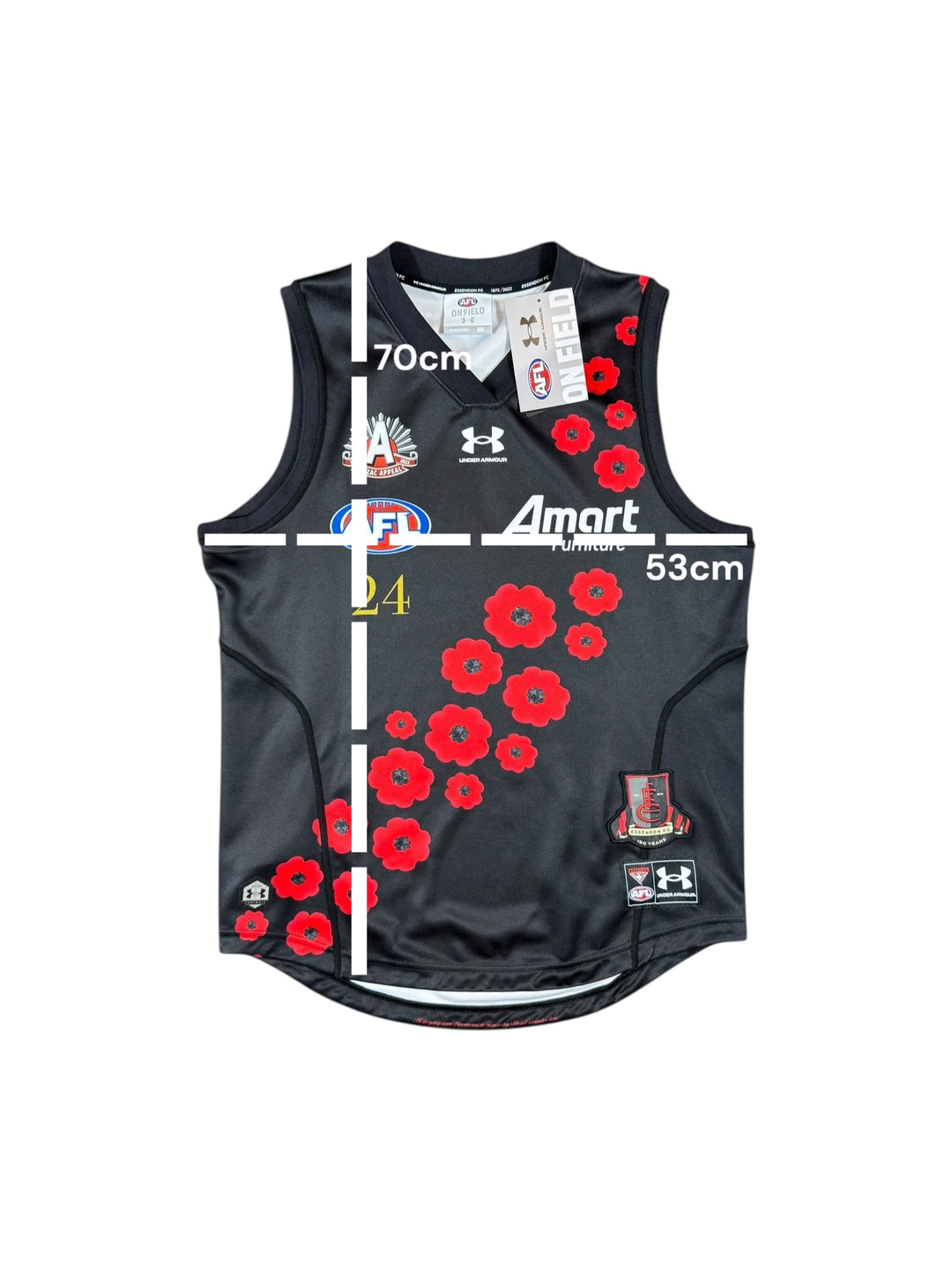 2022 Essendon Under Armour Anzac AFL Jersey Brand New (M) – First