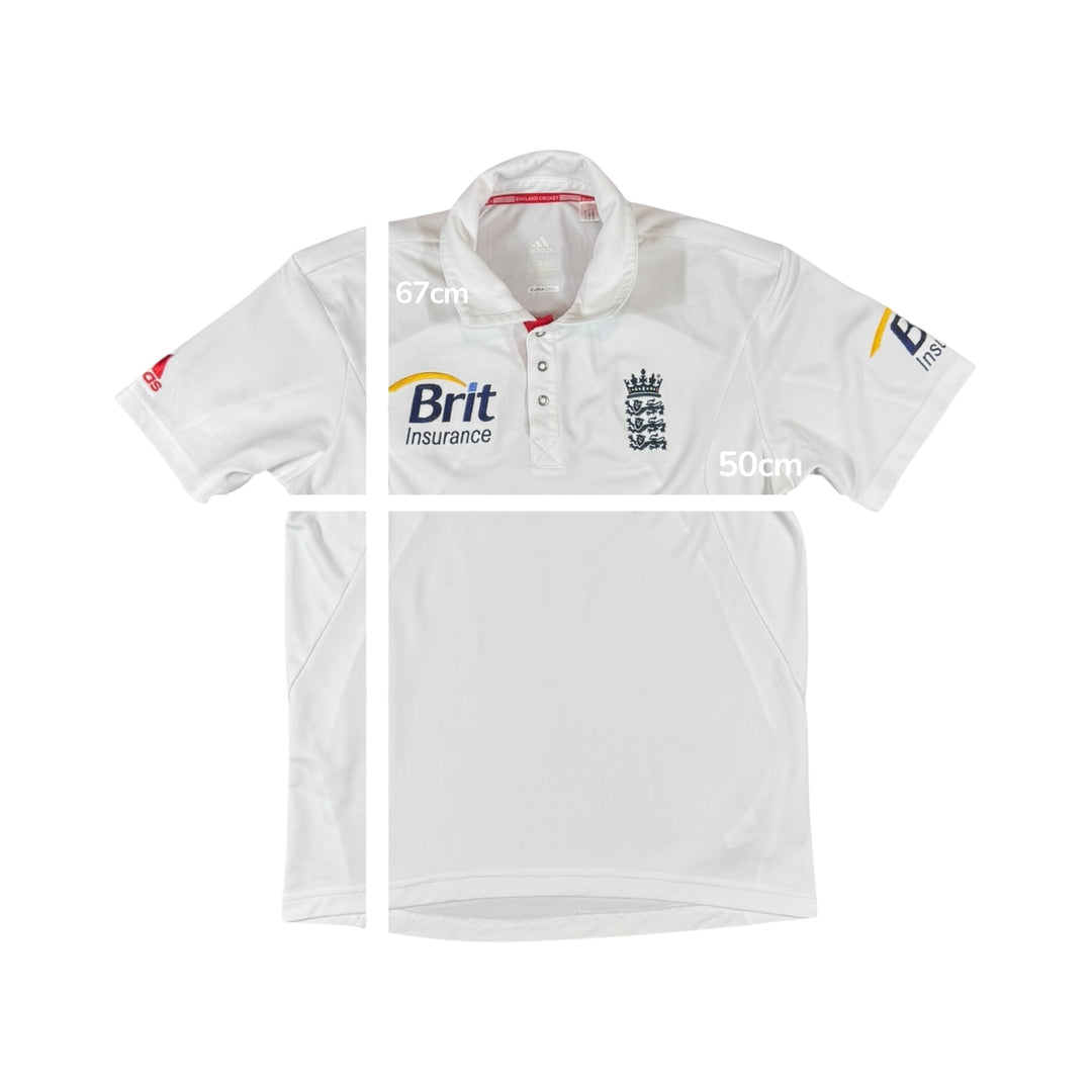 2010 England Cricket Adidas Test Shirt - 9/10 - (S)