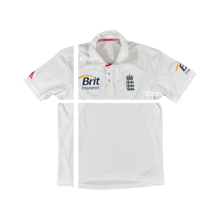 2010 England Cricket Adidas Test Shirt - 9/10 - (S)