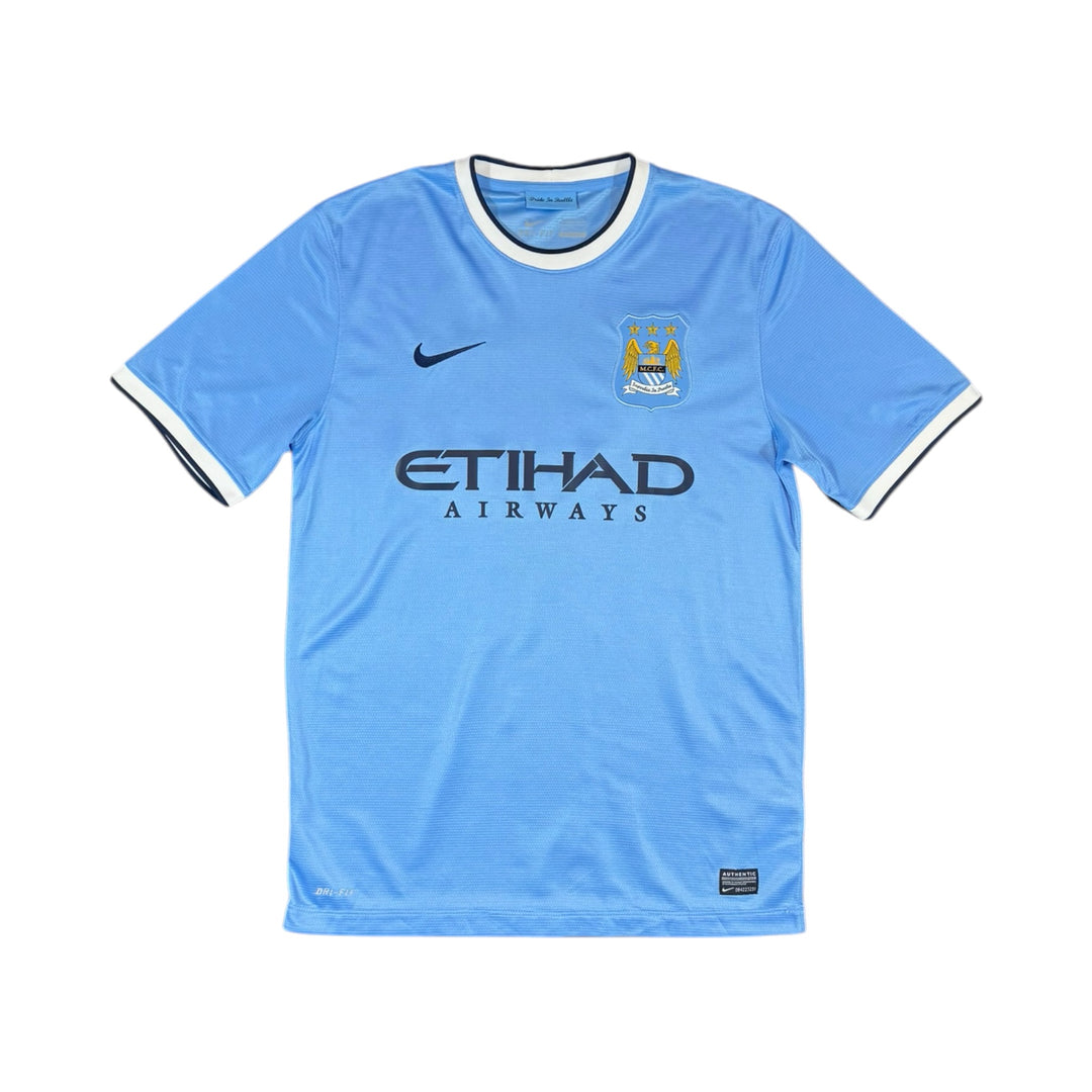 2013-14 Manchester City Home Shirt SILVA #21 - 8/10 - (M)