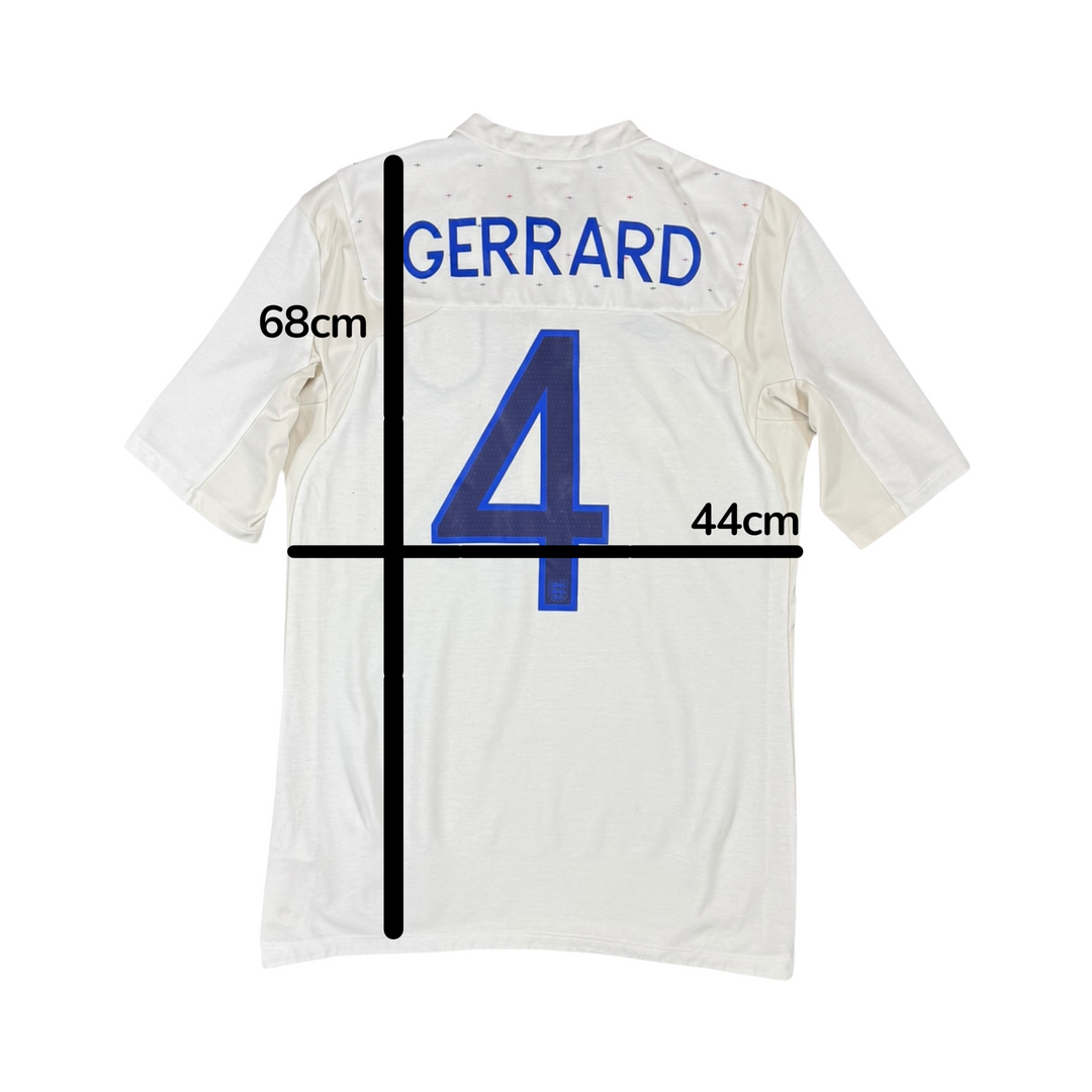 2010-11 England Umbro Home Shirt GERRARD #4 - 9/10 - (M)
