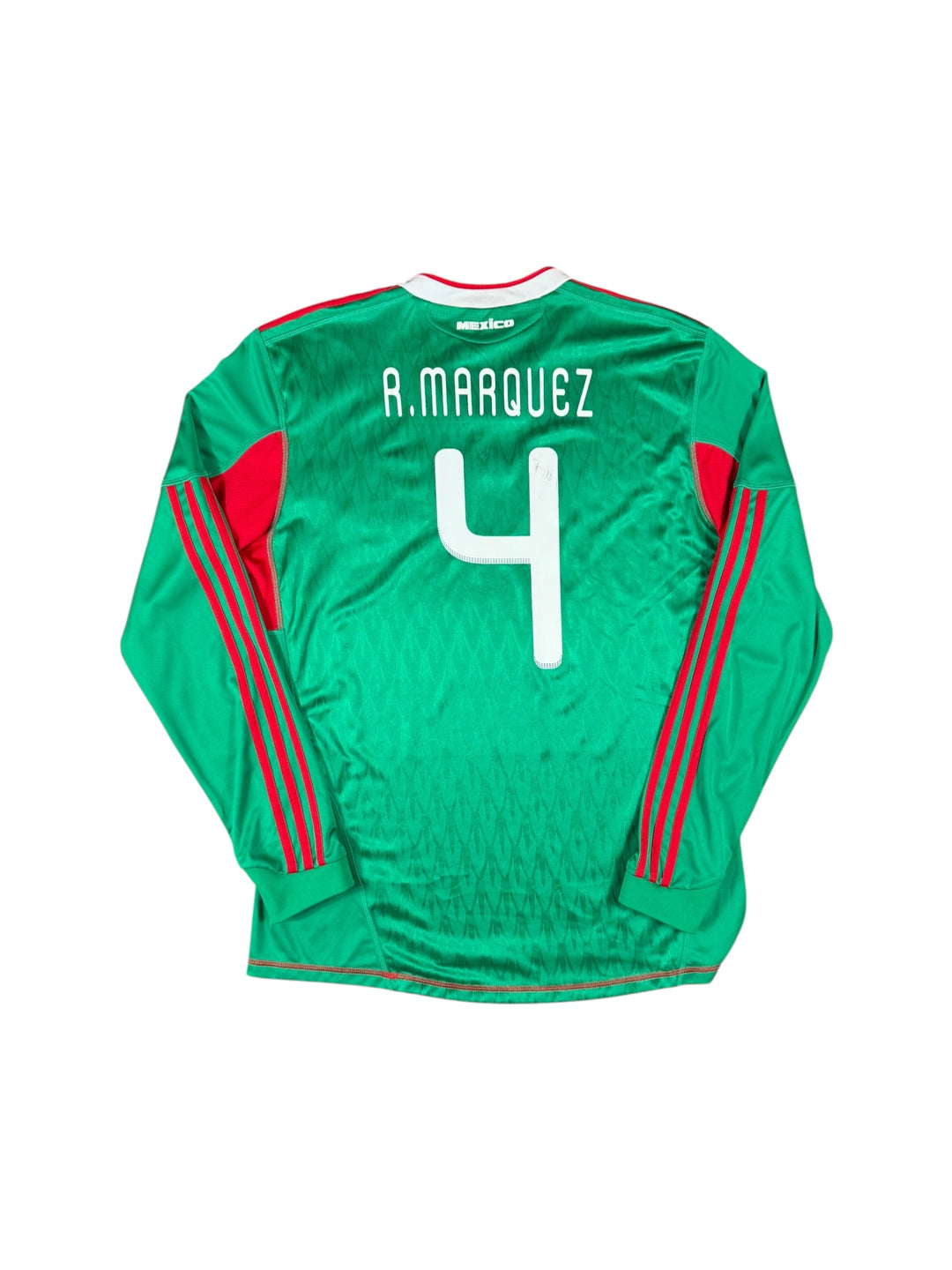 2010 Mexico Adidas Home Longsleeve Shirt #4 R. MARQUEZ - 7/10 - (L)