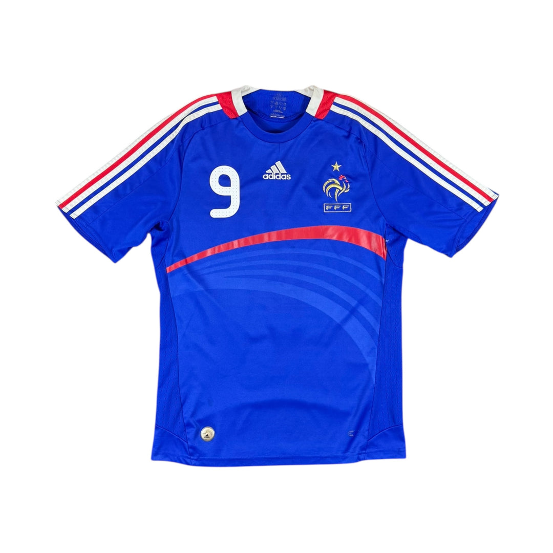 2007-08 France Adidas Home Shirt #9 BENZEMA - 8/10 - (S)