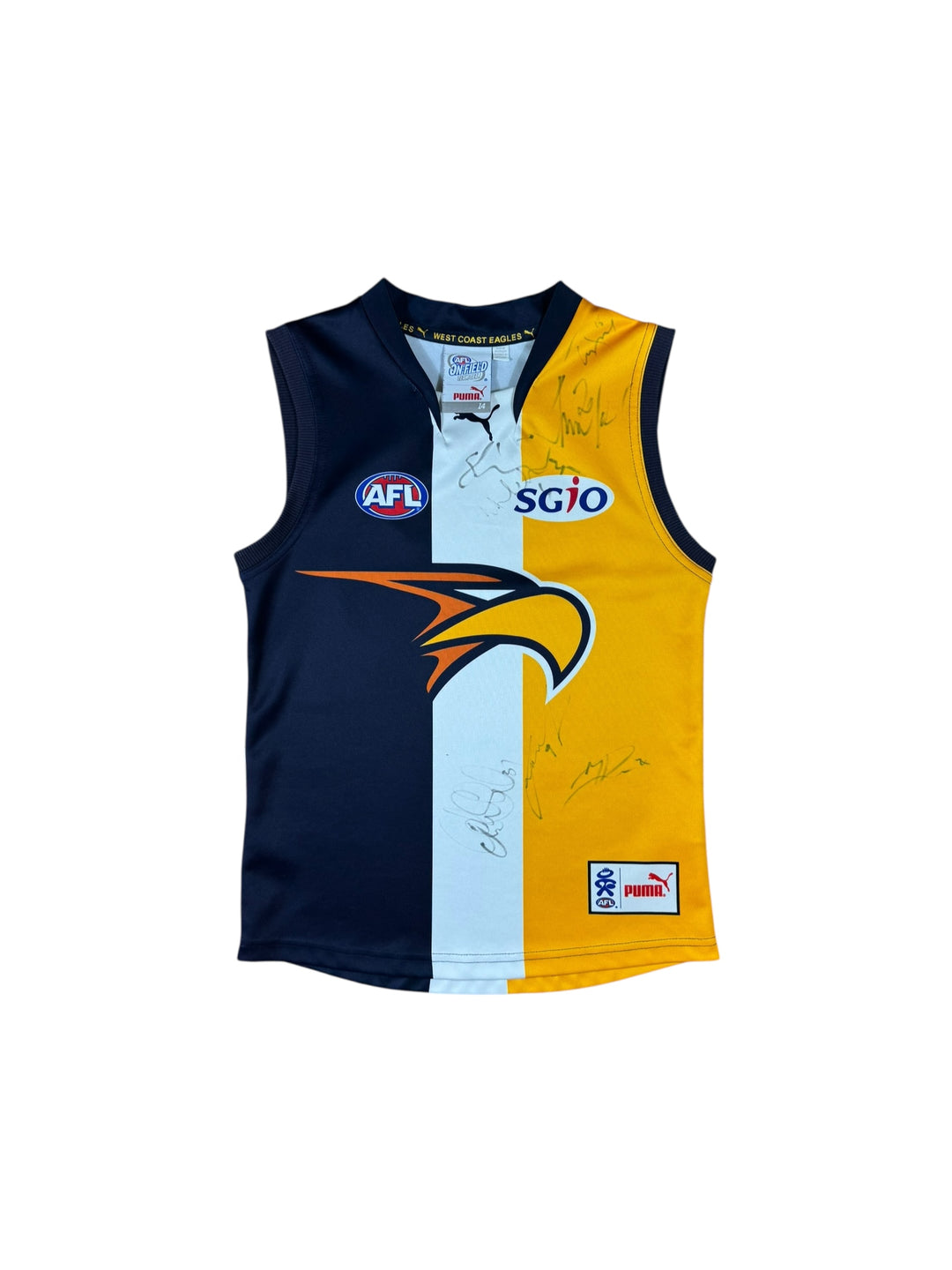 2010 West Coast Eagles Puma Home AFL Jersey Signed - 8/10 - (S)