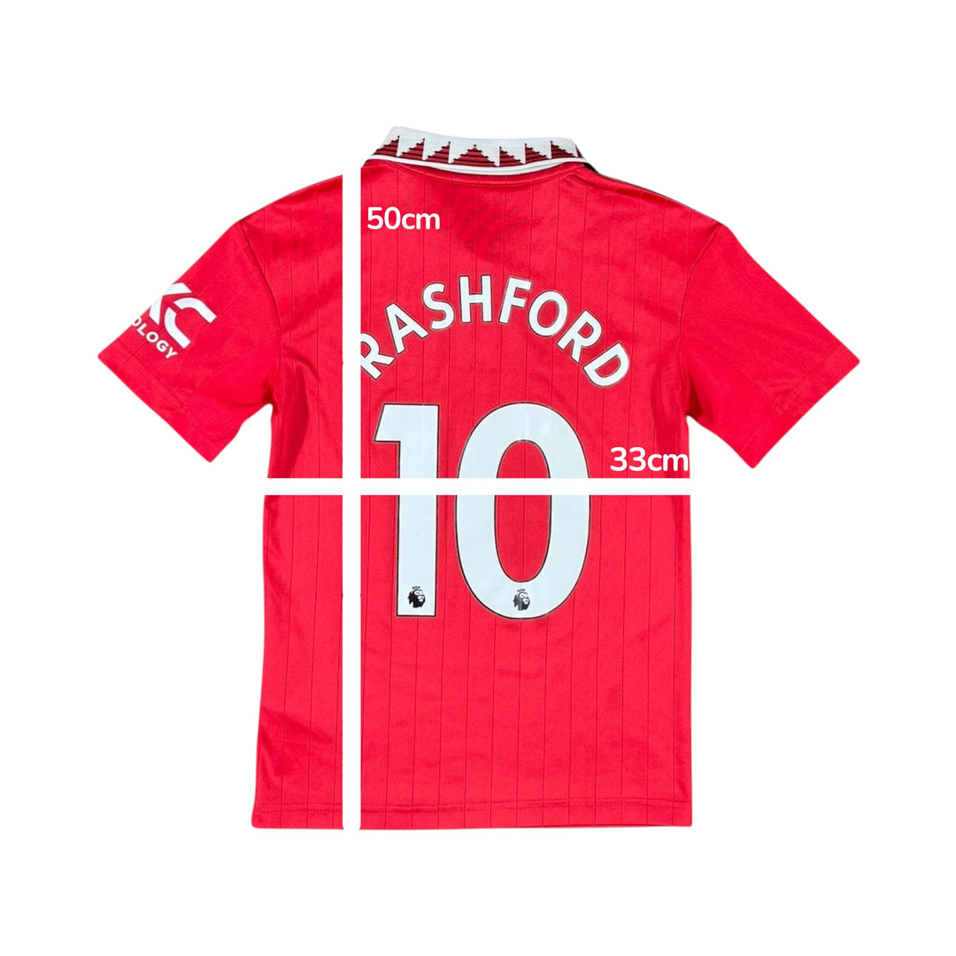 2022-23 Manchester United Adidas Home Shirt #10 RASHFORD - 8/10 - (7-8 Years)