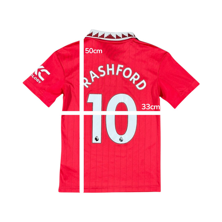 2022-23 Manchester United Adidas Home Shirt #10 RASHFORD - 8/10 - (7-8 Years)
